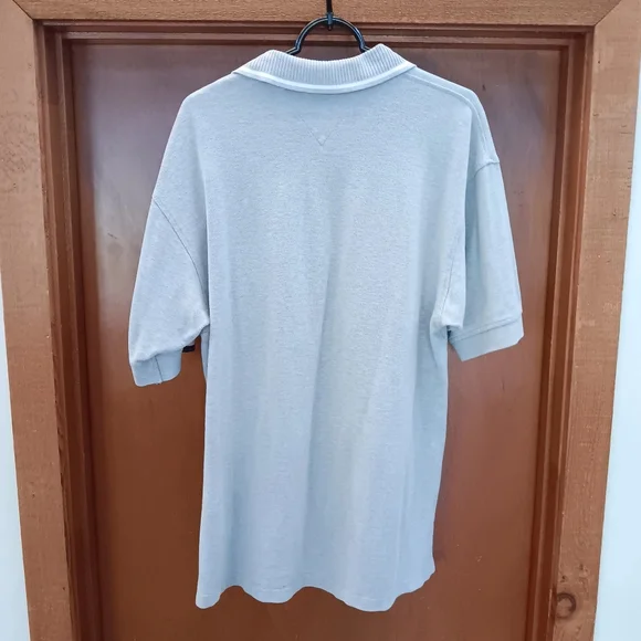Tommy Hilfiger Gray Polo Shirt | EUC| Ribbed Collar - Picture 13 of 14